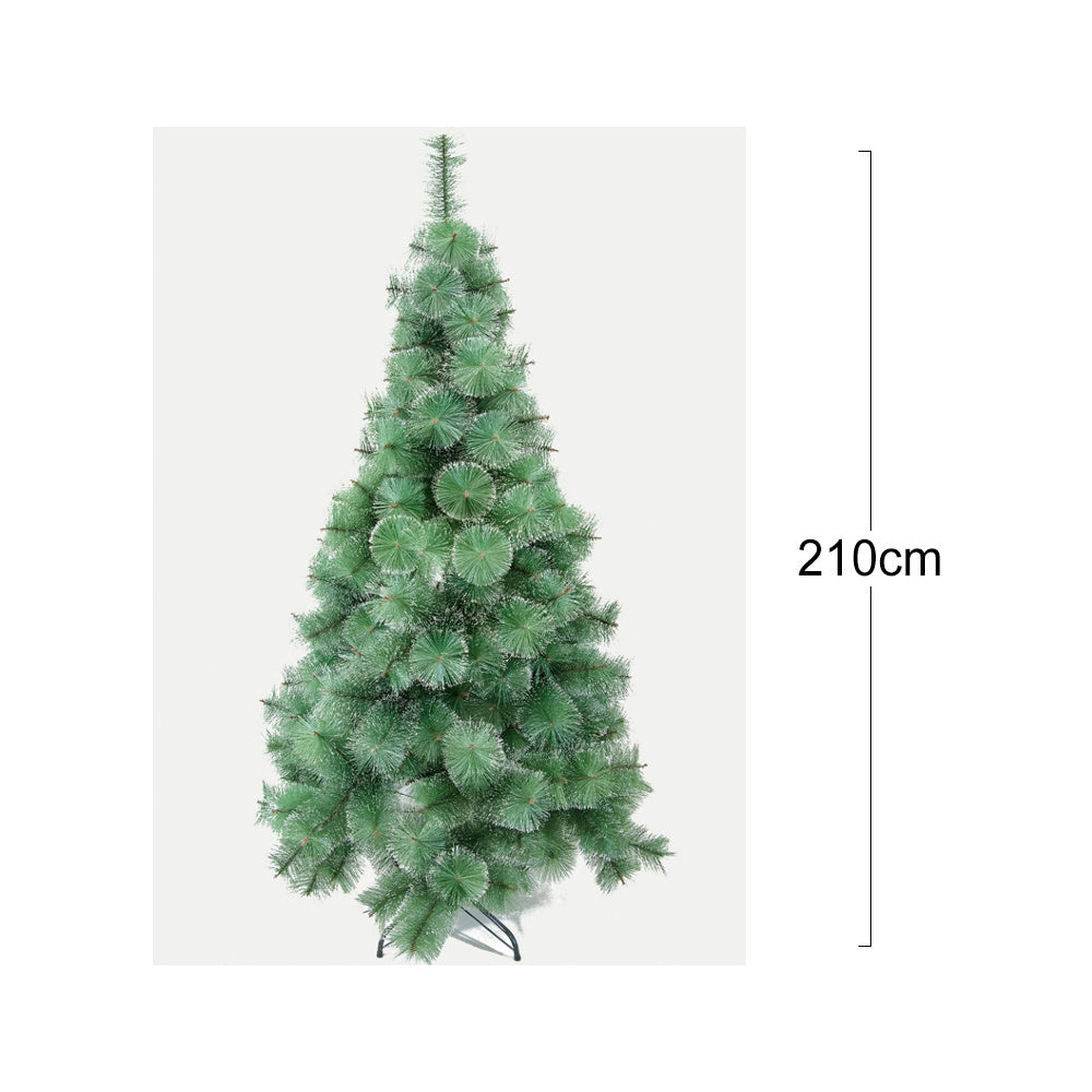 Sapin de Noël Vert PARTYGO – Aiguilles de Pin Effet Flocon – 210 cm