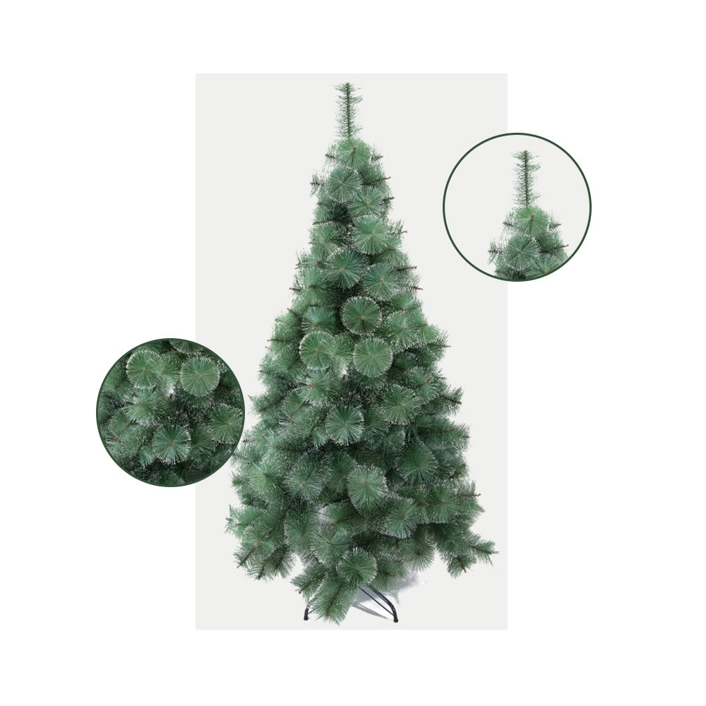 Sapin de Noël vert avec effet neige – Aiguilles de pin – 150 cm & 180 cm