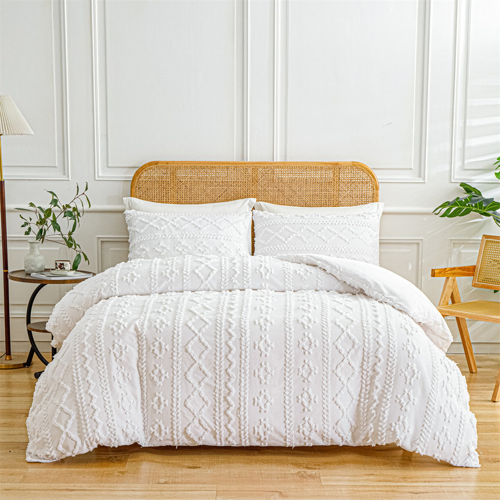 Ensemble de couette tufté style européen & américain – Élégance florale et confort raffiné