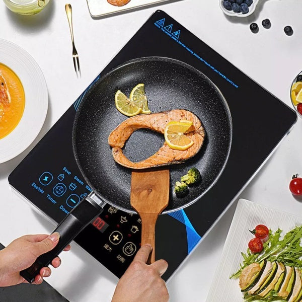 Plaque à induction compacte avec puissance élevée, minuterie et verrou de sécurité inclus