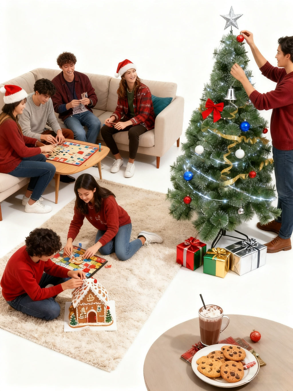 Sapin de Noël vert avec effet neige – Aiguilles de pin – 150 cm & 180 cm