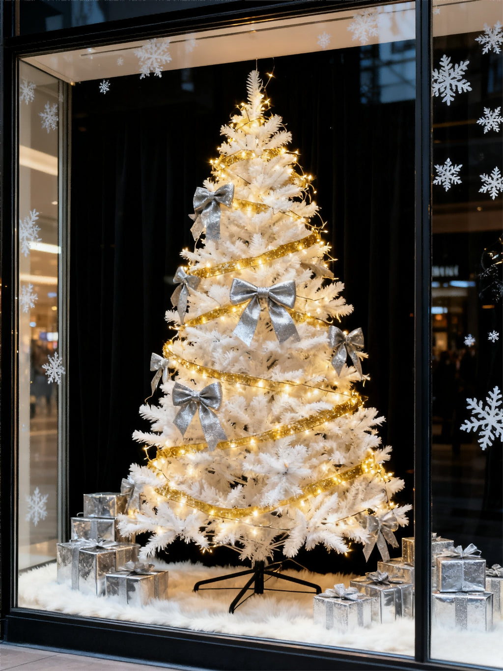 Sapin de Noël Blanc – PARTYGO – 150 cm / 180 cm / 210 cm