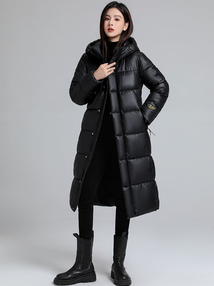 Veste longue pour femmes, matelassée, à capuche, auto-chauffante