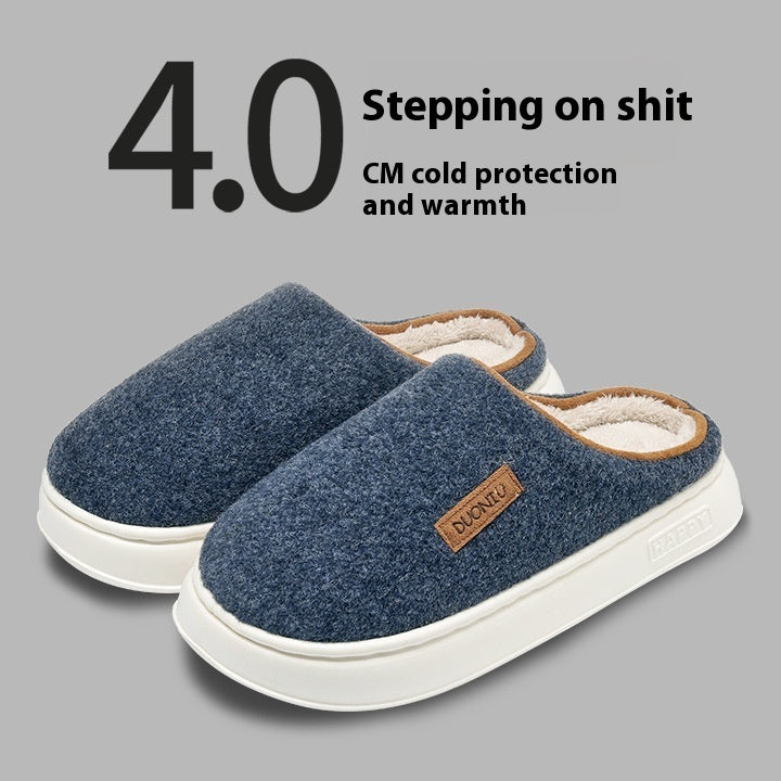 Pantoufles en coton unies pour femmes – spécial hiver.