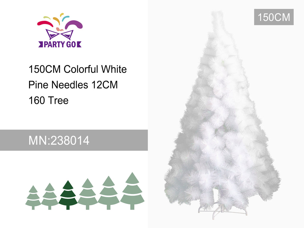 Sapin de Noël Blanc Multicolore – Aiguilles de Pin 12 cm – 150 cm / 180 cm / 210 cm