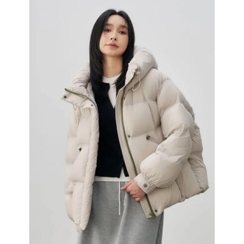 Veste courte à capuche pour femmes, chaude et tendance, en coton.