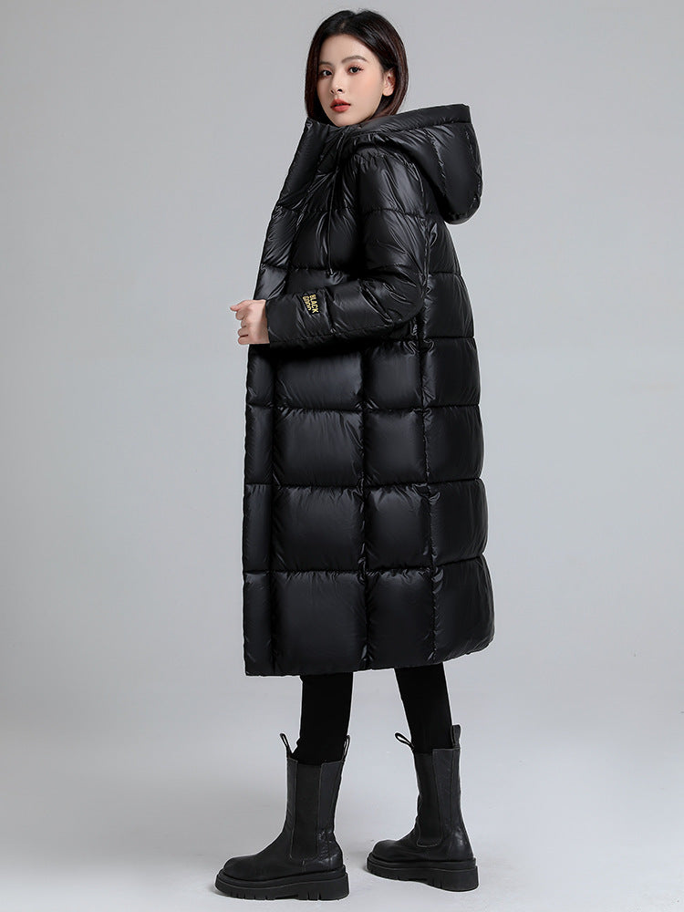 Veste longue pour femmes, matelassée, à capuche, auto-chauffante