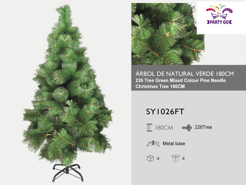 Sapin de Noël PartyGo 226 – 180 cm – Aiguilles de Pin Vertes