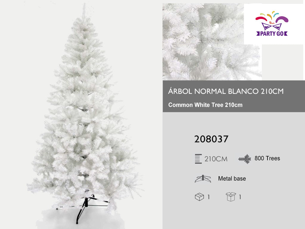 Sapin de Noël Blanc – PARTYGO – 150 cm / 180 cm / 210 cm