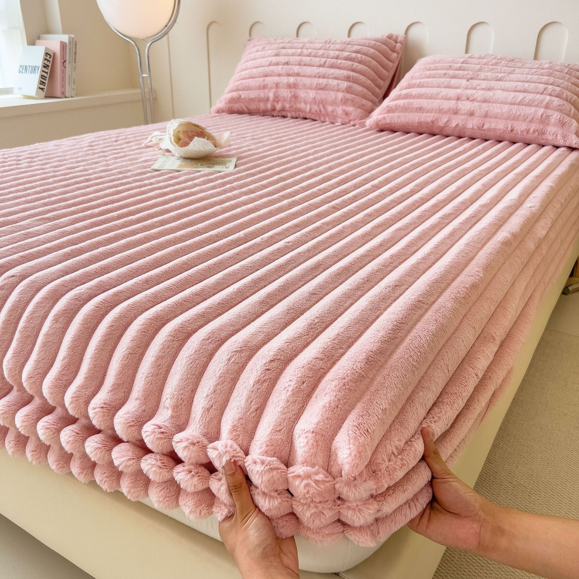 Drap-housse épais en fausse angora – idéal pour l’automne et l’hiver