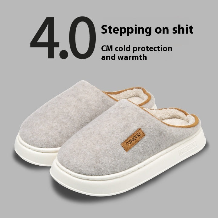 Pantoufles en coton unies pour femmes – spécial hiver.