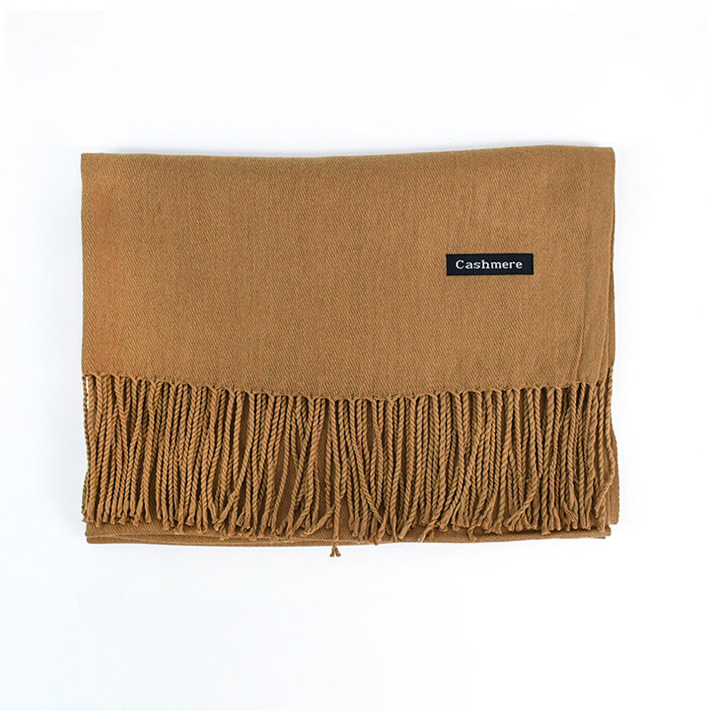 Écharpe pour femme unie avec franges, haute qualité
