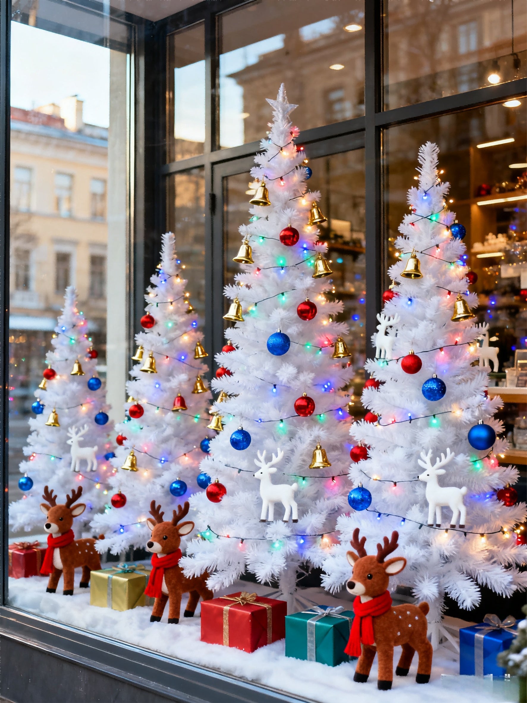 Sapin de Noël Blanc Multicolore – Aiguilles de Pin 12 cm – 150 cm / 180 cm / 210 cm