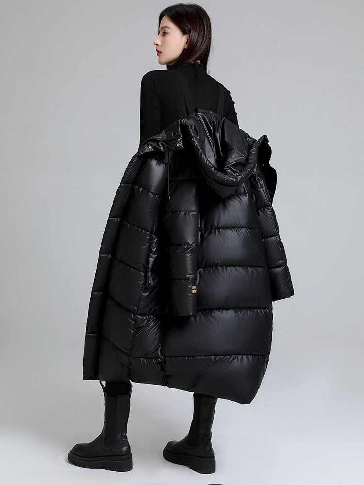 Veste longue pour femmes, matelassée, à capuche, auto-chauffante