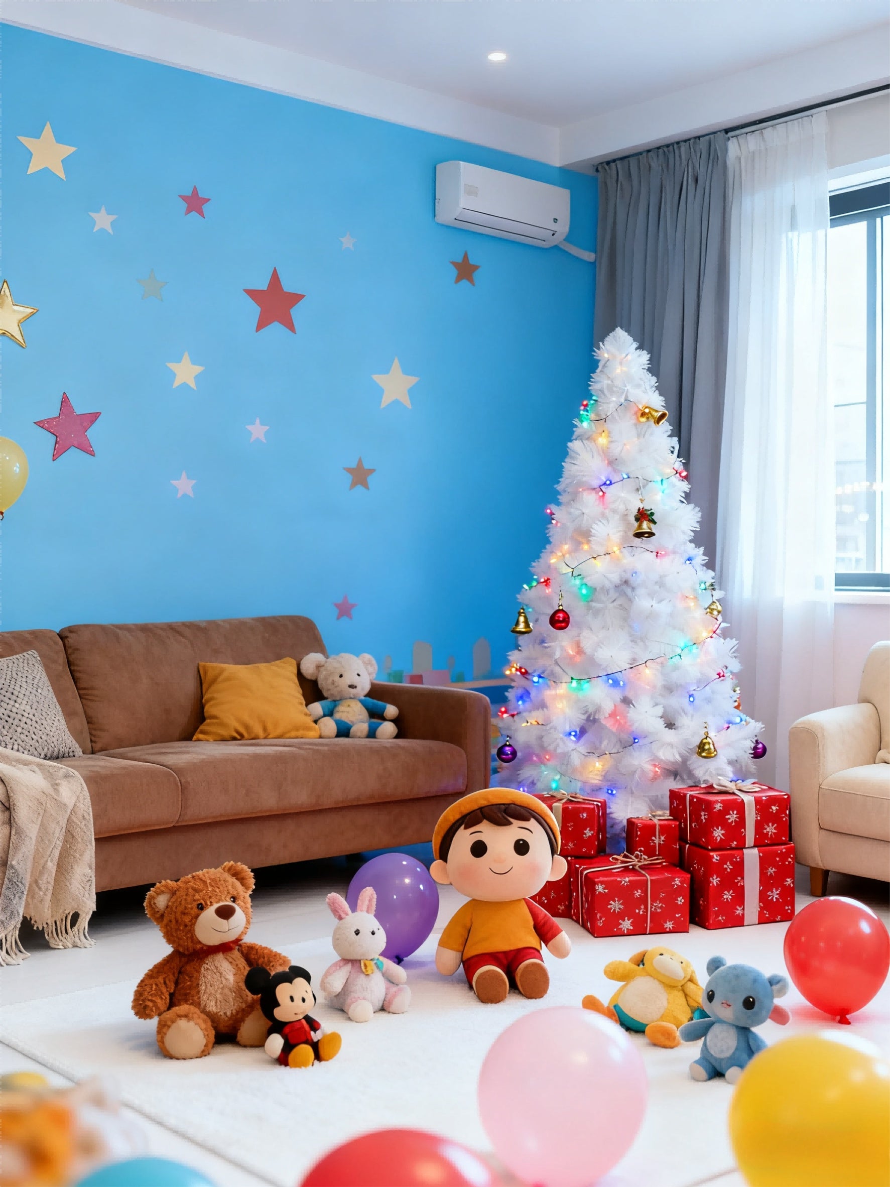 Sapin de Noël Blanc Multicolore – Aiguilles de Pin 12 cm – 150 cm / 180 cm / 210 cm