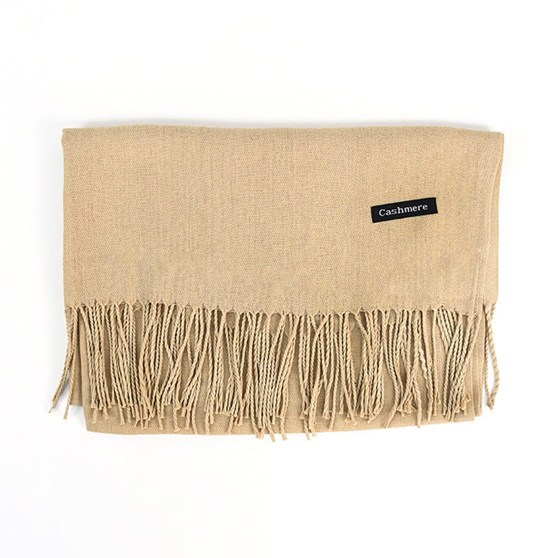 Écharpe pour femme unie avec franges, haute qualité