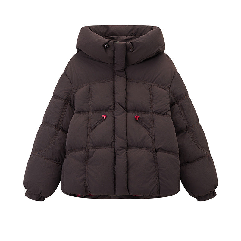 Veste courte à capuche pour femmes, chaude et tendance, en coton.