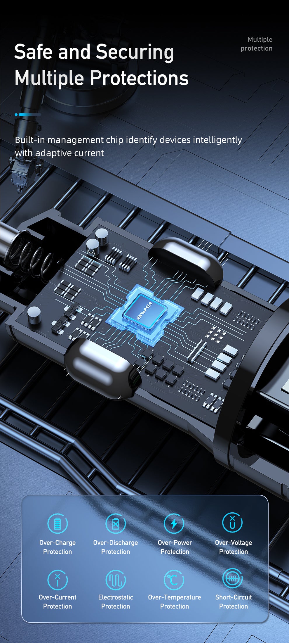 Chargeur de voiture double USB AWEI