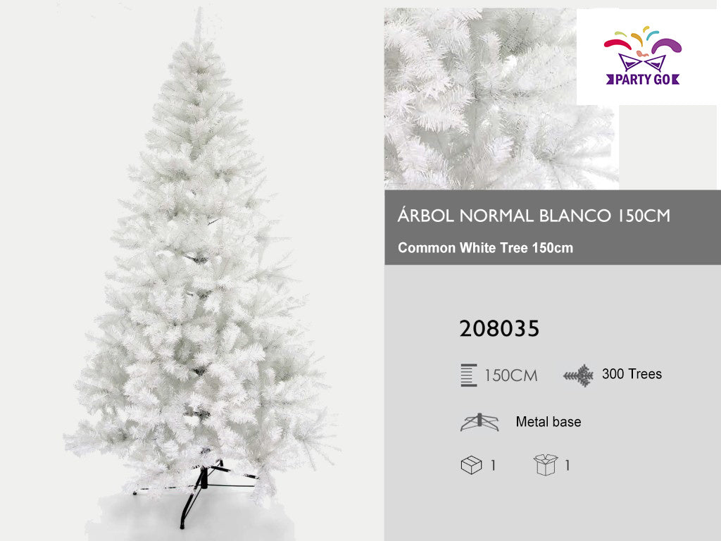 Sapin de Noël Blanc – PARTYGO – 150 cm / 180 cm / 210 cm