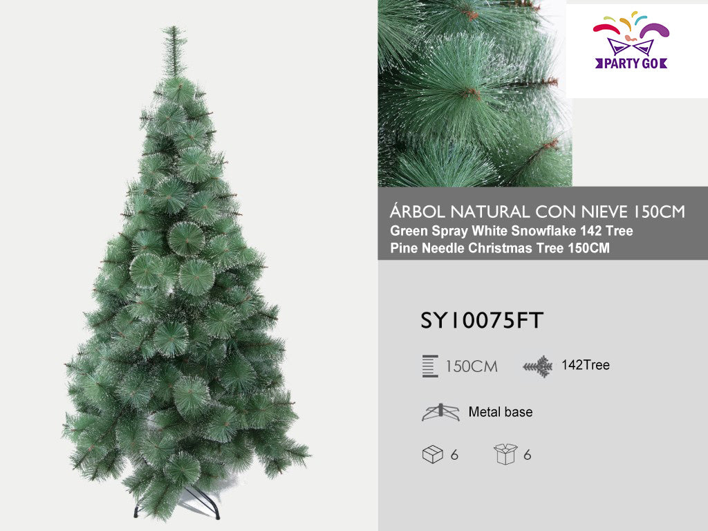 Sapin de Noël vert avec effet neige – Aiguilles de pin – 150 cm & 180 cm